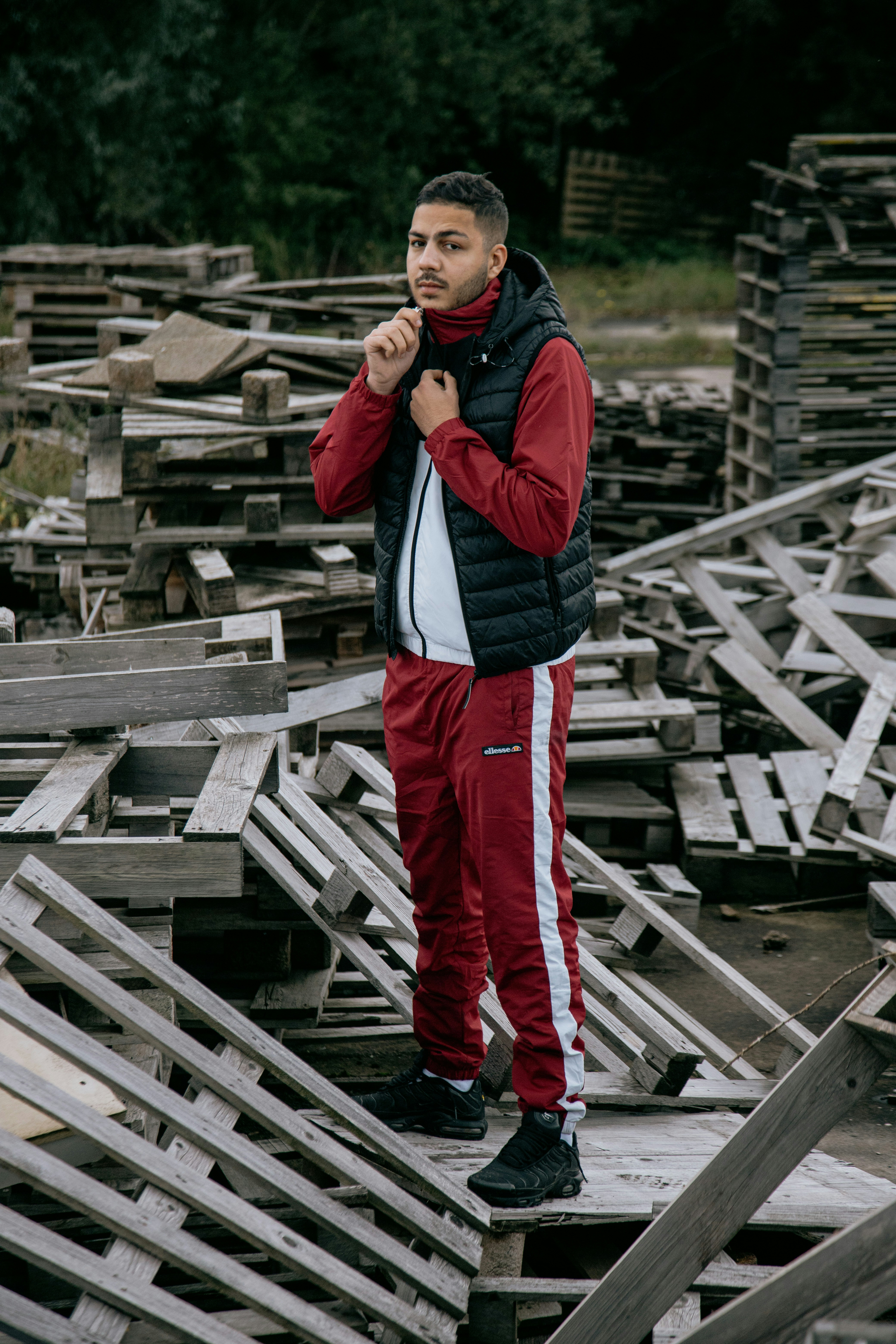 Burgundy Stripe Tracksuit